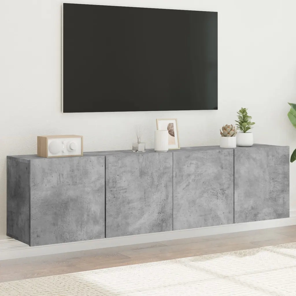 Mobili TV a Parete 2pz | Armadietto TV | Mobile Porta TV Grigio Cemento 80x30x41 cm
