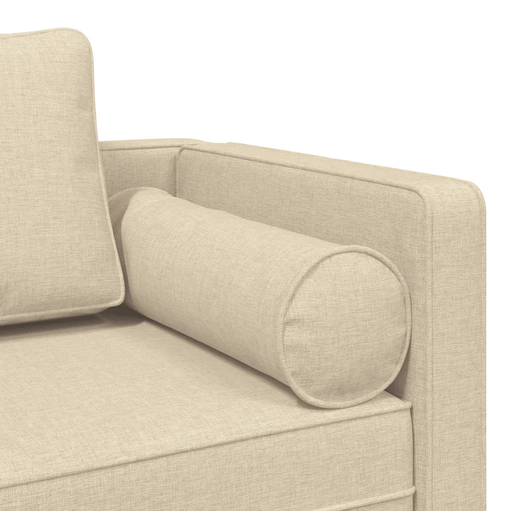 Chaise Longue con Cuscini Crema in Tessuto CFW9887935
