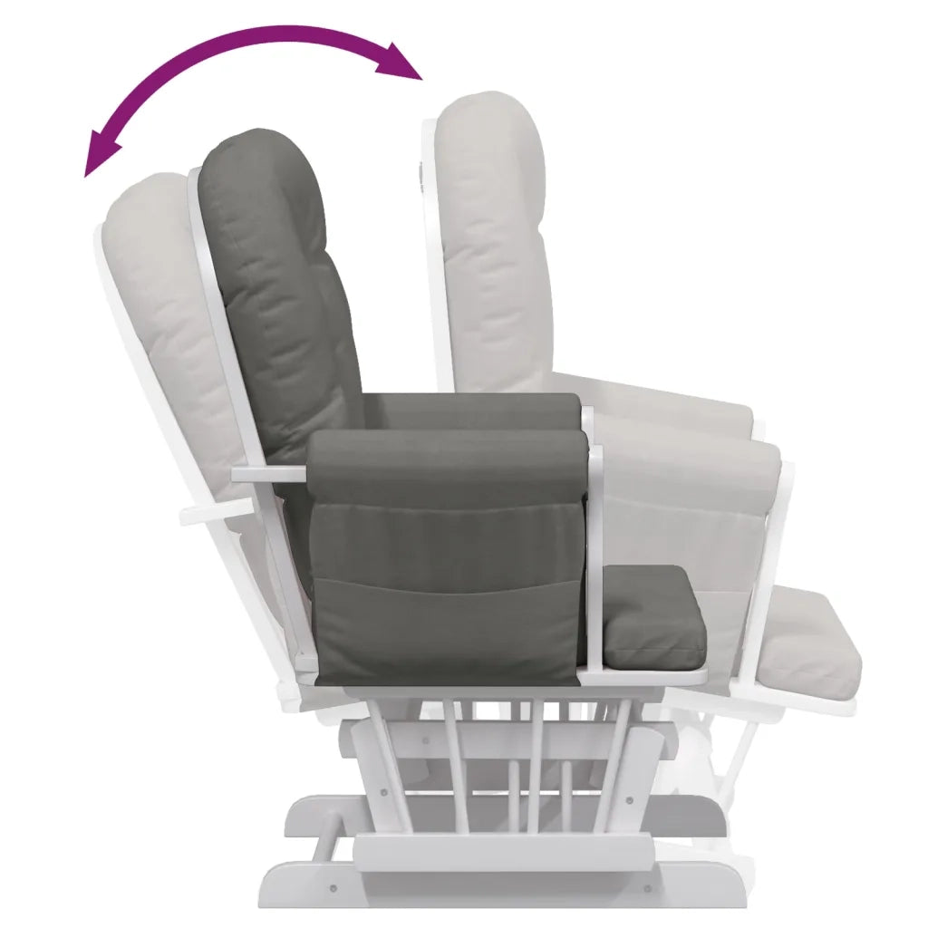 Poltrona Glider con Sgabello-Sedia a dondolo Grigio Scuro in Tessuto 802031