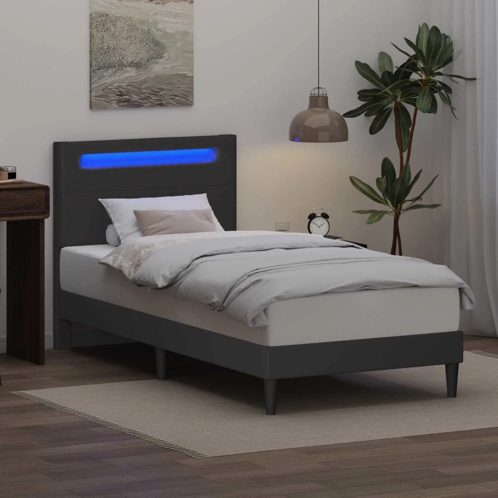 Struttura del letto con testiera Grigio 80 x 200 cm Similpelle 42028003