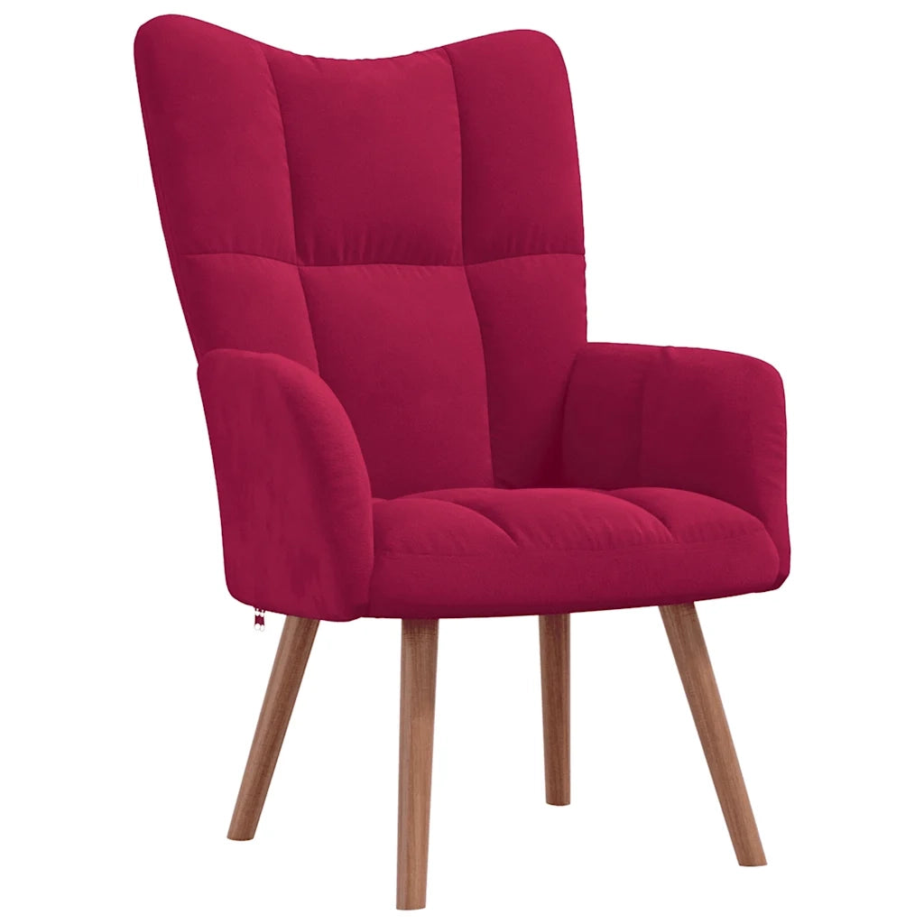 Sedia Relax Rosso Vino in Velluto