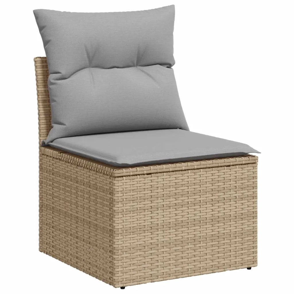 Set di divani 7 pcs Beige e Grigio Chiaro polyrattan 3349116
