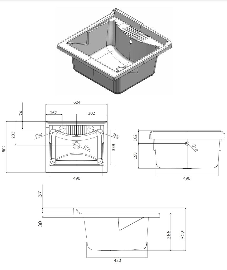 Meuble de buanderie à 1 porte en kit 60x60cm, modèle extérieur Roc, portes à volet roulant, n'occupe pas d'espace superflu