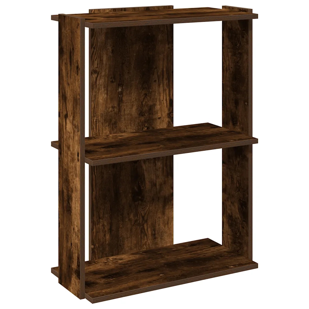 Libreria a 3 Ripiani-Scaffale per Libri-Mobile di Stoccaggio Rovere Fumo 60x30x80 cm Legno Multistrato