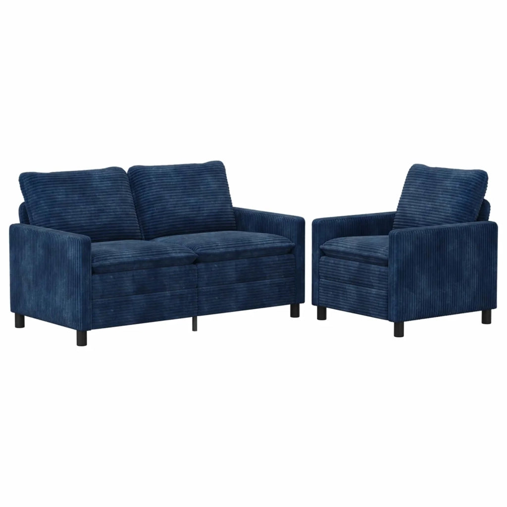 Set di divani 2 pcs Blu navy Poliestere 3417098