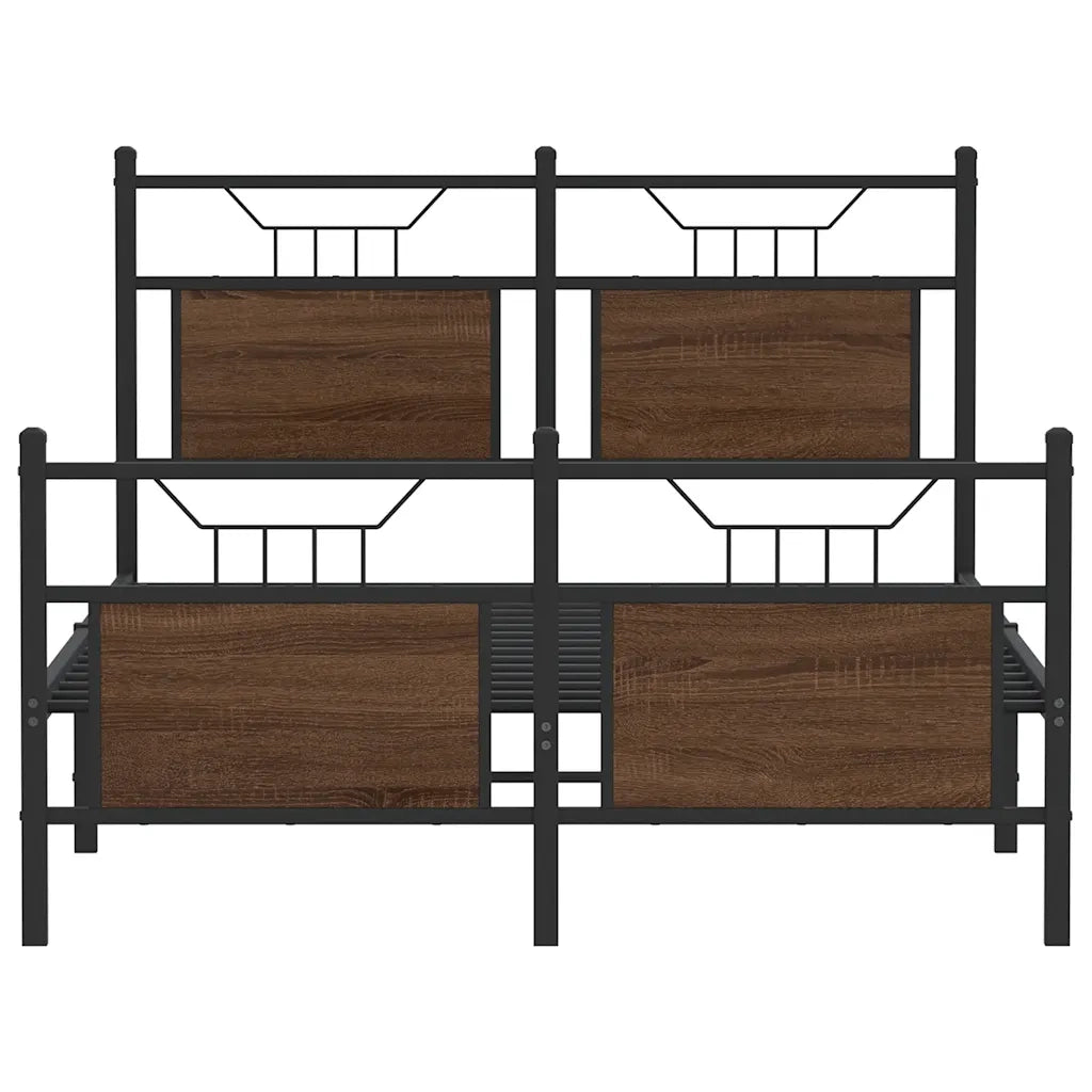 Giroletto senza Materasso-Struttura Letto Rovere Marrone 120x200 cm Truciolato 643215