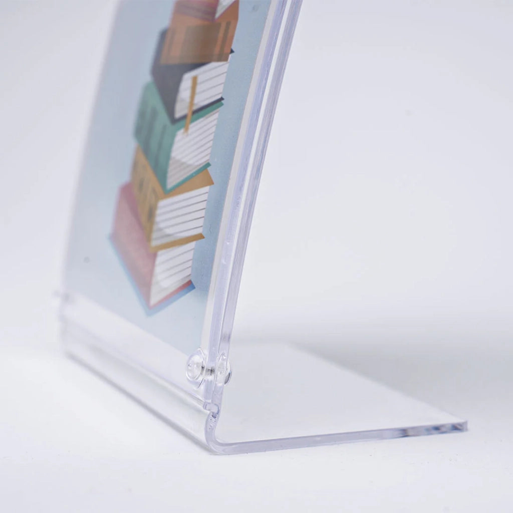Porta avvisi da banco magnetico in Plexi profilo curvo Monofacciale - A5 Verticale