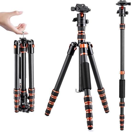 Stativo per fotografia leggero in carbonio - compattabile - 1 pezzo