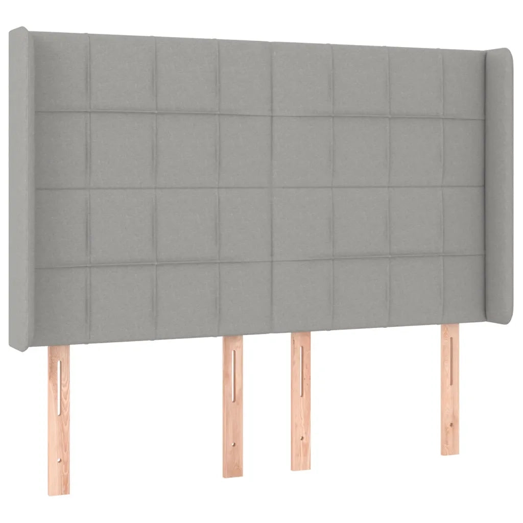 Letto a Molle Materasso e LED Grigio Chiaro 140x200 cm Tessuto