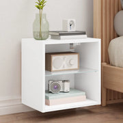 Comodino con Luci LED a Parete Bianco 837064