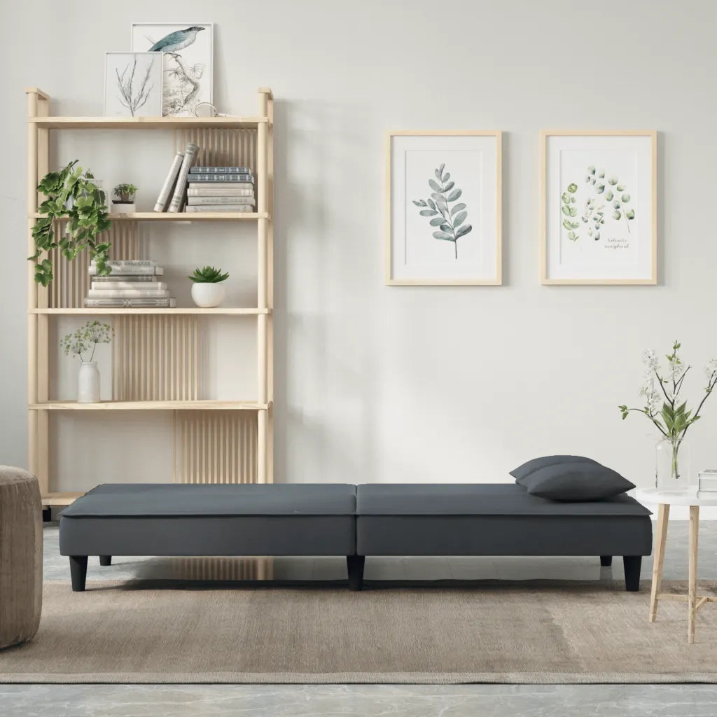 Divano letto-Sofa Letto-Daybed Grigio Scuro in Velluto