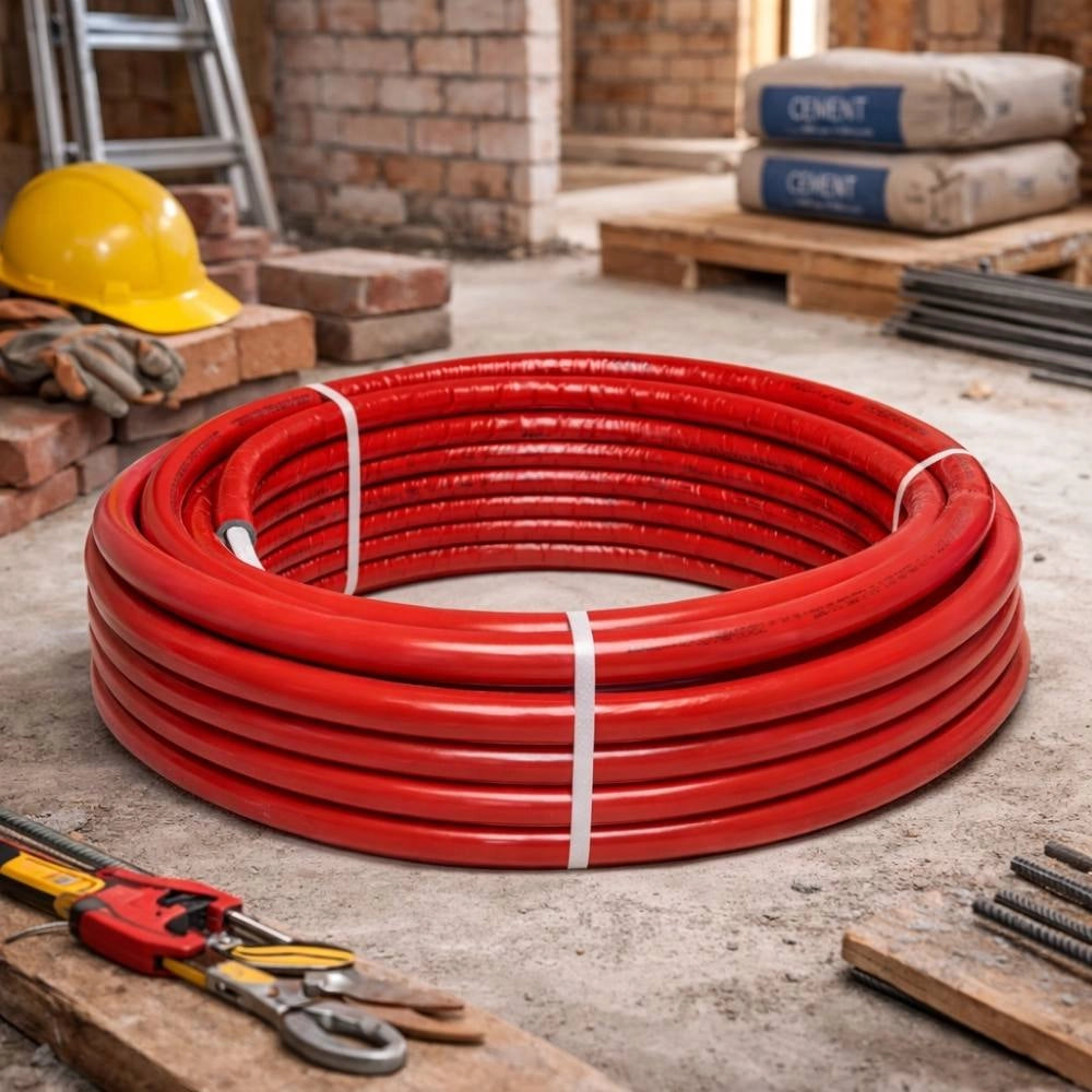 Tubo multistrato multylayer rivestito rosso per impianti idrotermosanitari *** diametro 16 millimetri, lunghezza metr...