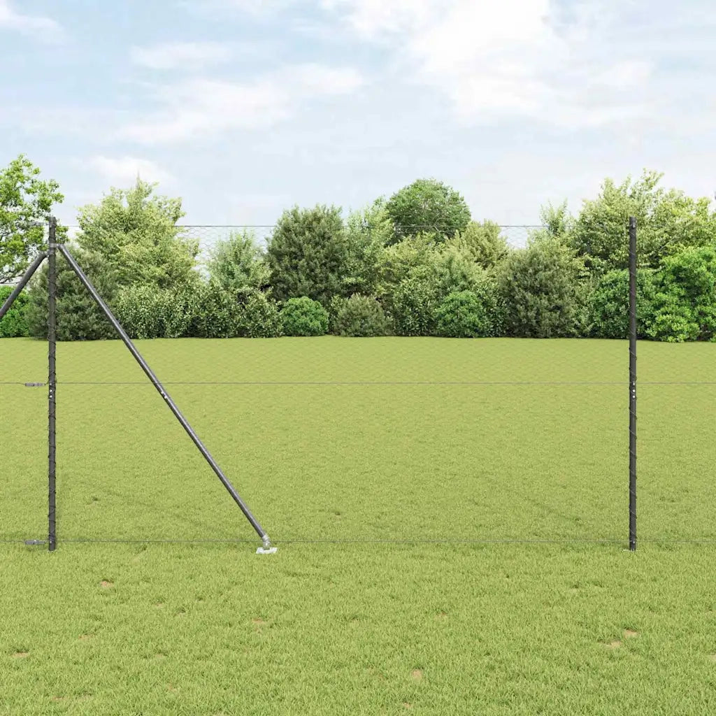Palo della recinzione Grigio 25 x 1,5 m (rete da 25 mm) Acciaio