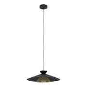 Lampadario A Sospensione Vintage Grizedale Acciaio Nero Ottone 1 Luce E27
