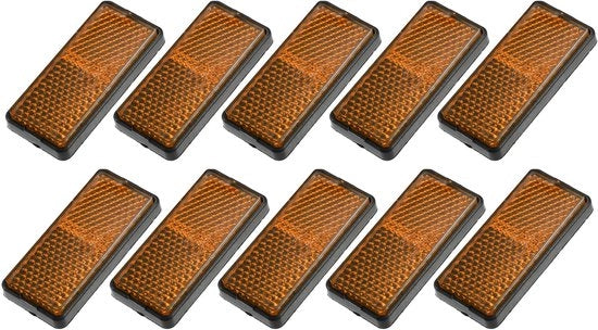 Kit di riflettori di sicurezza 10 pezzi - Nastro riflettente - Riflettori per bicicletta - Plastica ABS duratura - Facile da installare - Dimensioni 5,6x2,6cm