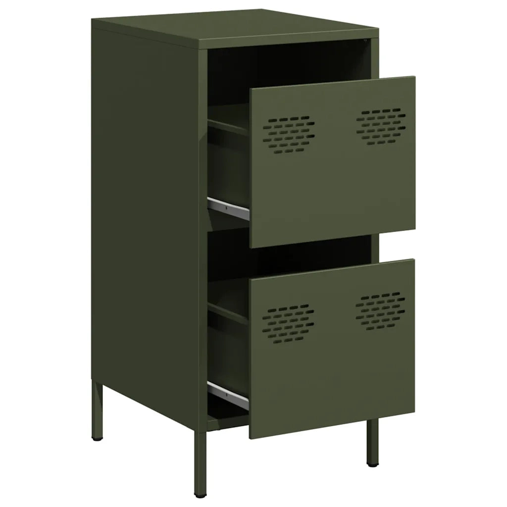 Credenza Verde Oliva 35x39x73,5 cm in Acciaio Laminato a Freddo 851398