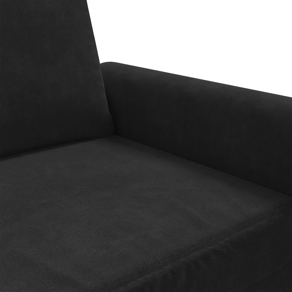 Divano a 2 Posti-Sofa 2 Posti Nero 140 cm in Velluto 256070