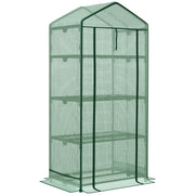 Mini serra/serra per propagazione con copertura in alluminio e 3 ripiani, porta avvolgibile, orto verde, 69 x 49 x 125 cm per gli amanti del