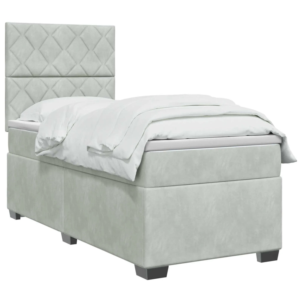 Letto box spring con materasso Grigio Chiaro 100 x 200 cm 3453590