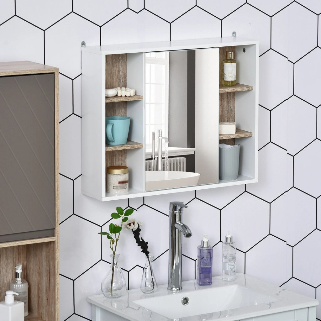 Armadio con specchio ¨C zephmum ¨C bianco, MDF, 60x14.5x49.4 cm