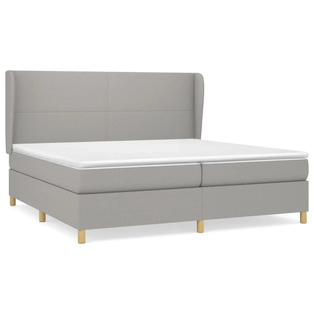 Giroletto a Molle con Materasso Grigio Chiaro 200x200cm Tessuto 3128389