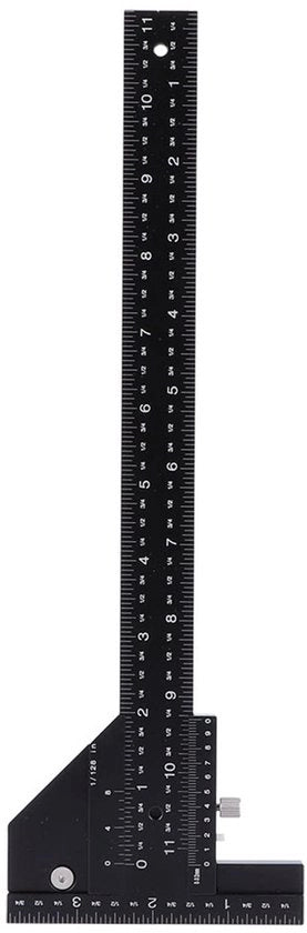 Liniaal per T - Materiale: Lega di Alluminio - Portatile e Preciso - 30cm - Misurazione e Tracciatura - Adatto per Falegnami e DIY