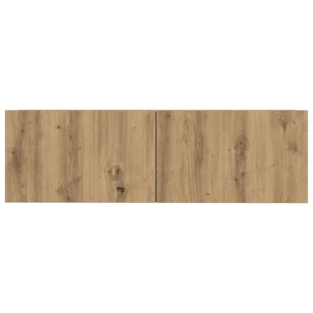 Set Mobile TV 7 pz | Armadietto TV | Mobile Porta TV Montato a Parete Rovere in Legno Multistrato