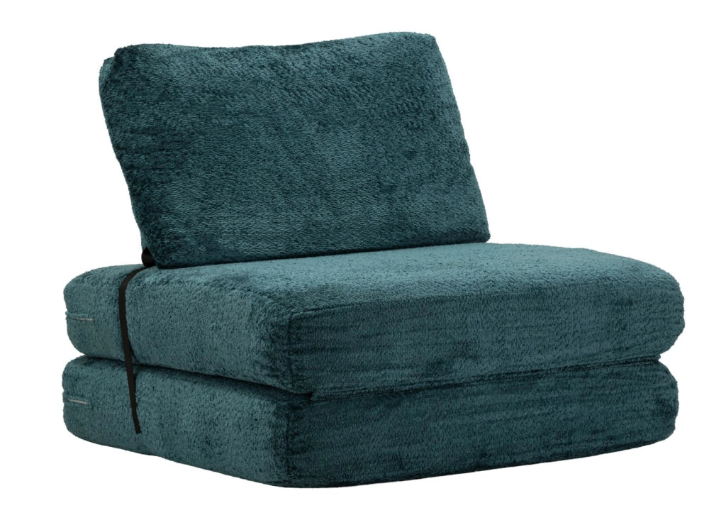 Poltrona Letto Faster Petrolio - Design 2-in-1, trasforma il relax in comfort, 80x100x80 cm - Arredo Moderno