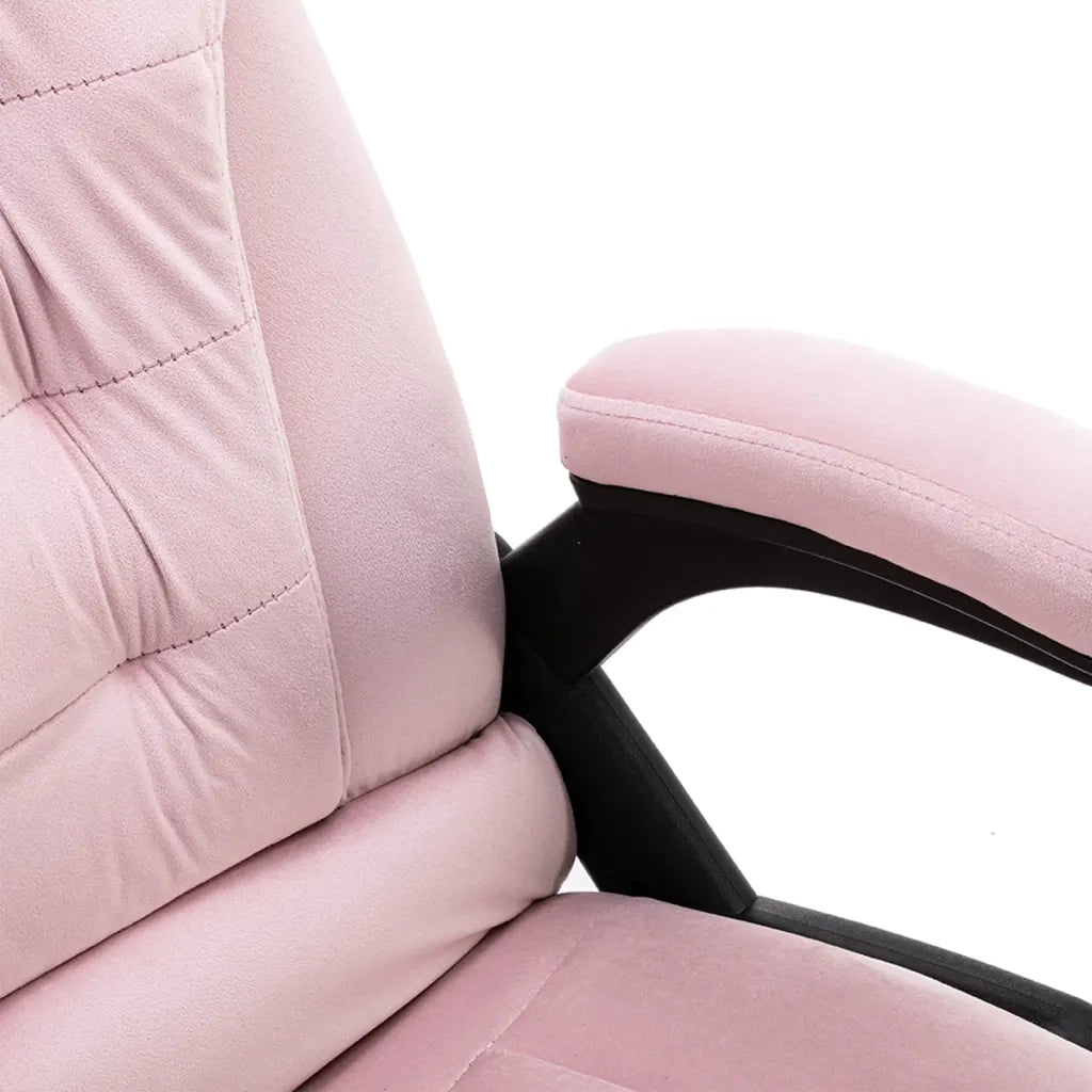 Sedia da Ufficio | Sedia da Gaming Rosa in Velluto