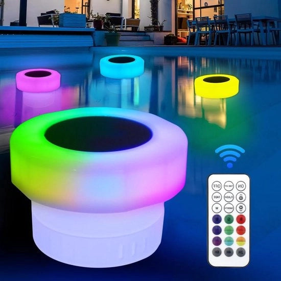 Illuminazione per vasca idromassaggio alimentata da energia solare - IPX6 impermeabile - Cambio colore LED - Decorazione per laghetto, acquario, fontana, vasca idromassaggio