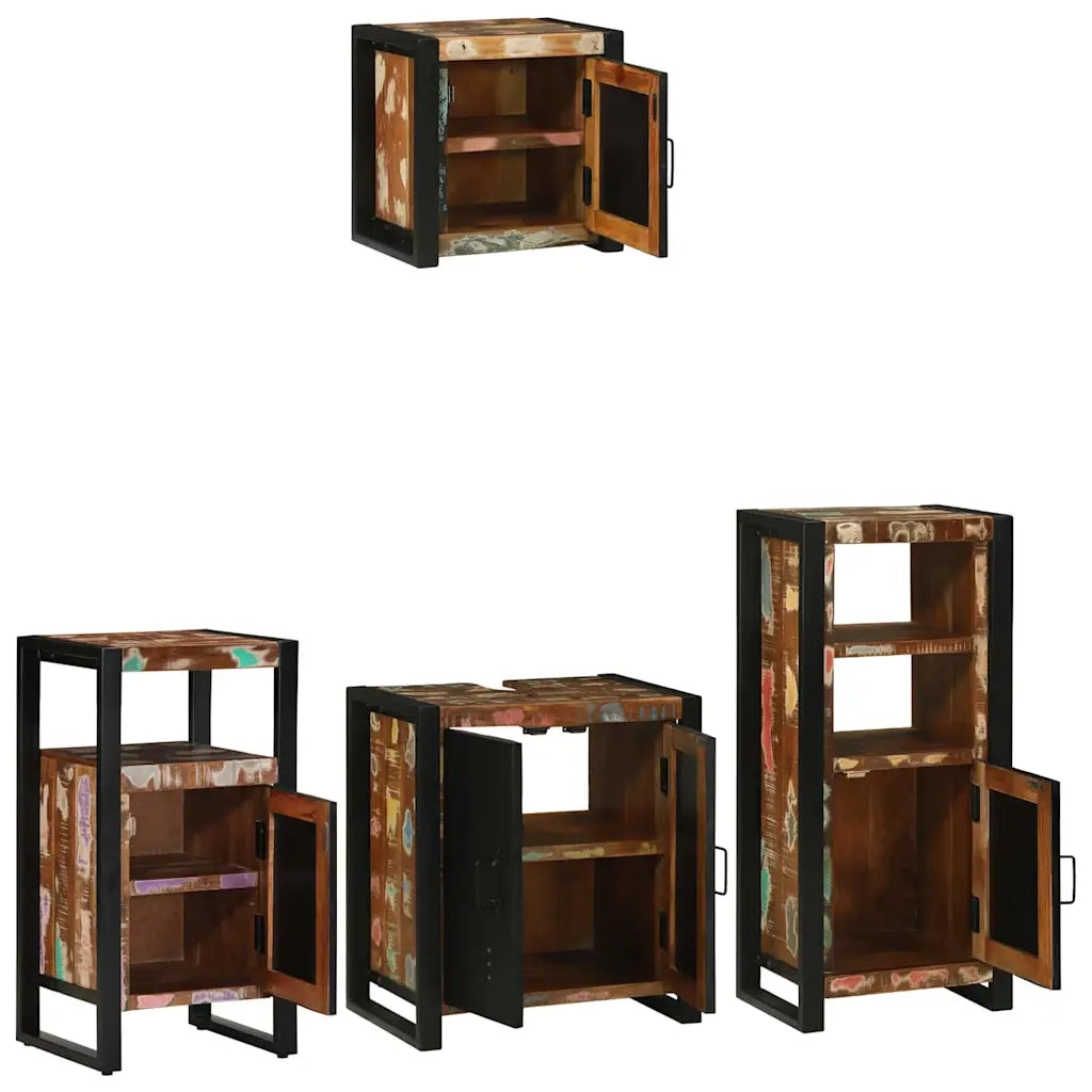 Set di mobili per il bagno 4 pcs Legno Recuperato Massello 3305649