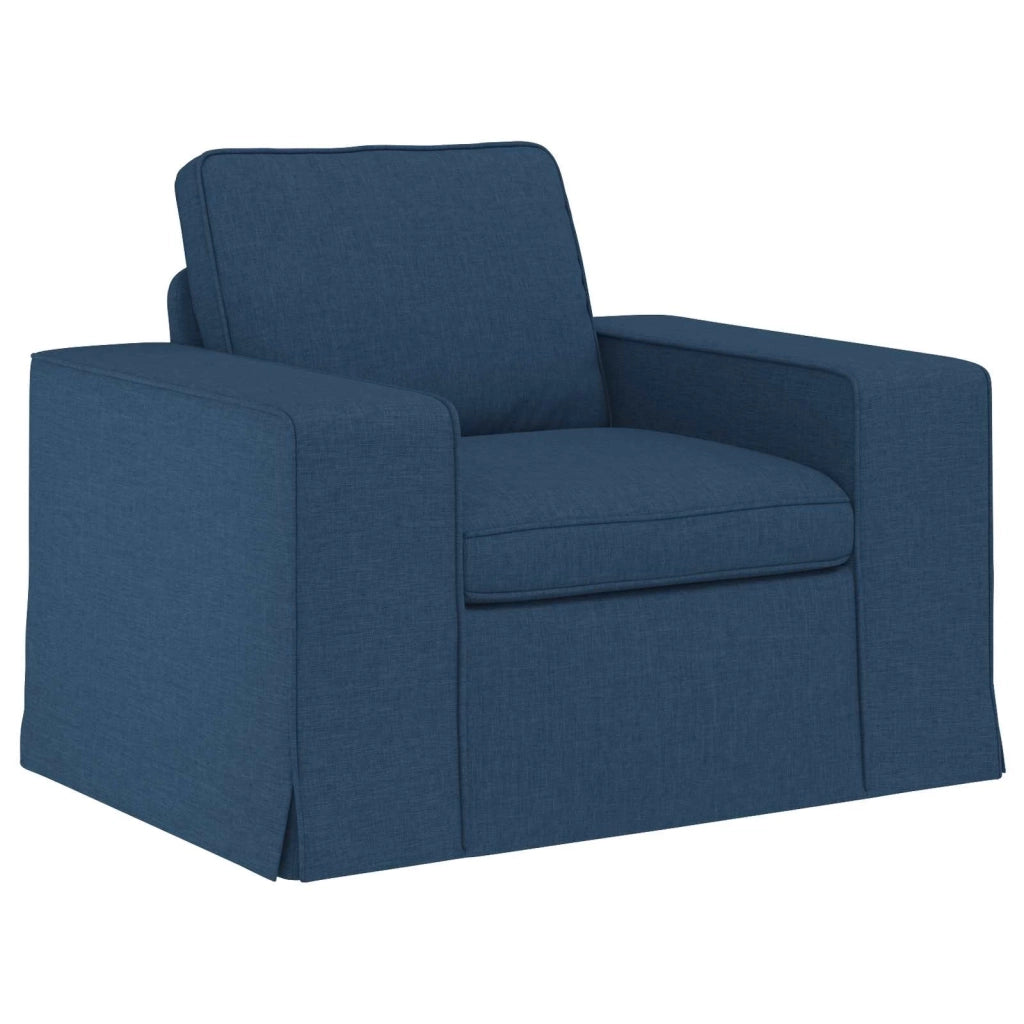 Divano 2 pcs Blu 182 x 80 x 82 cm Tessuto