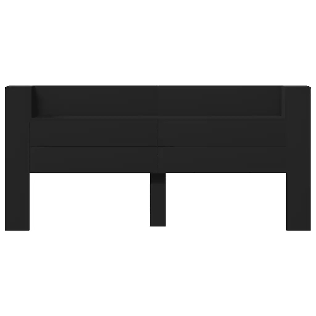 Testiera | Testata con Contenitore a LED Nera 220x16,5x103,5 cm