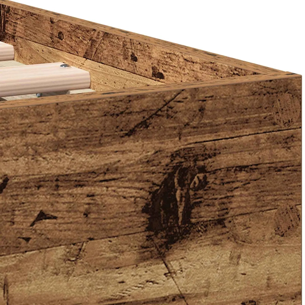 Struttura del letto con testiera-Giroletto con Testiera Legno vecchio 203 x 95 x 70 cm