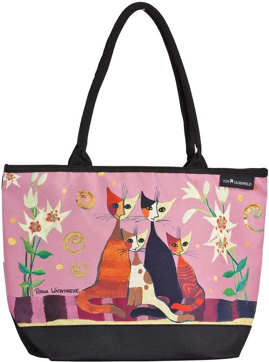 Borsa da Donna con Disegno Artistico di Gatti e Lillie Dimensioni L42 x H30 x D15 cm Borsa da Spiaggia con Maniglia Borsa da Ufficio