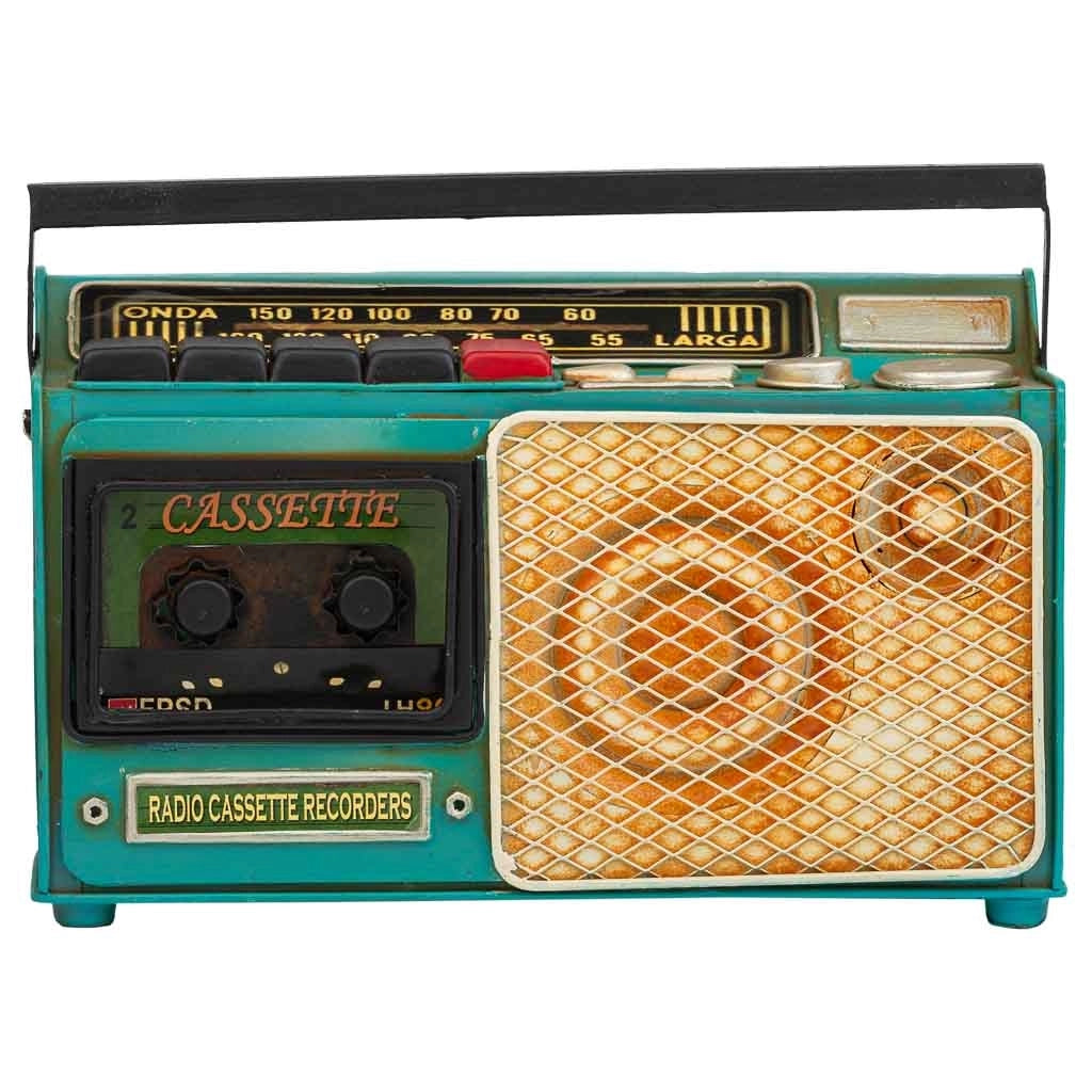 Radio metallo verde 23x17x7,5h