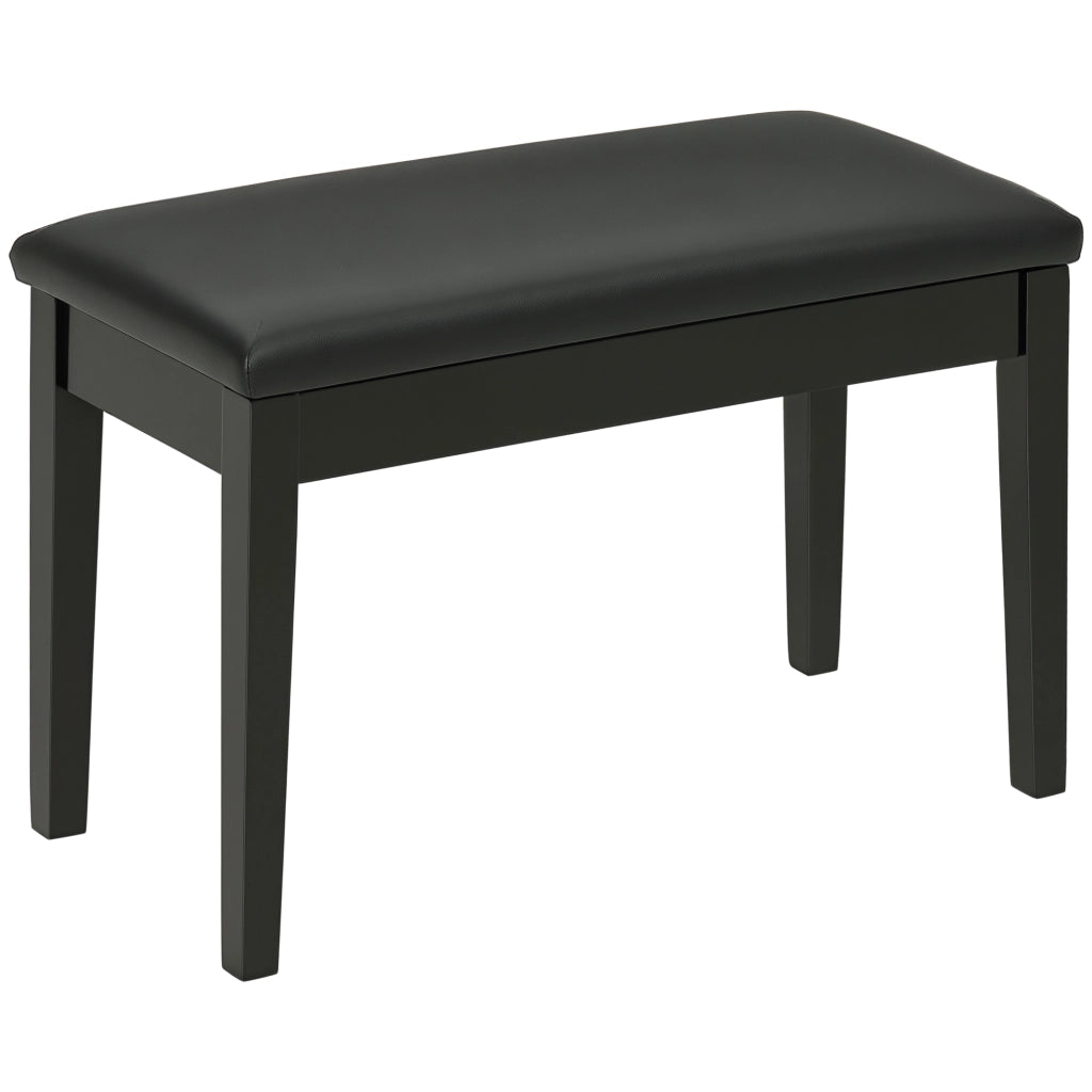 Panca per Pianoforte ¨C Xylo ¨C Seduta Imbottita Rivestimento Sintetico Legno Massello Nero 75x35x49