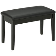 Panca per Pianoforte ¨C Xylo ¨C Seduta Imbottita Rivestimento Sintetico Legno Massello Nero 75x35x49