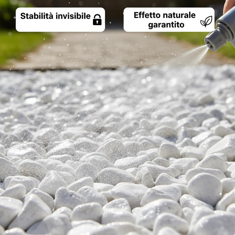 Kit stabilizzazione ciottoli 2 sacchi da 5 kg con legante formato 0,5 l *** misura 25/40, confezione 1