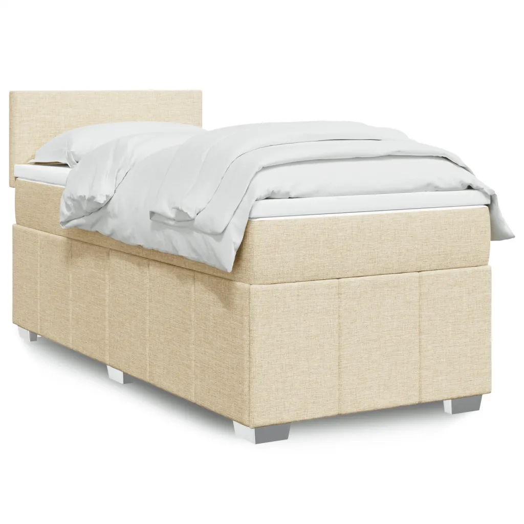 Giroletto a Molle con Materasso Crema 90x200 cm inTessuto 3289249