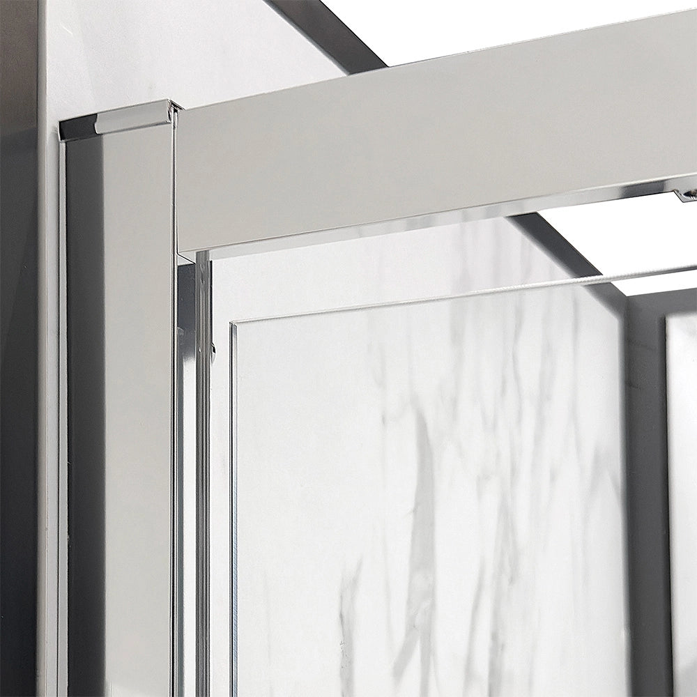 Box doccia angolare 90x160 con doppia porta scorrevole in vetro trasparente Ted
