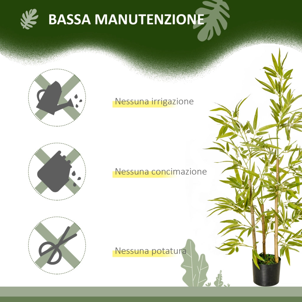 Pianta Artificiale Bamb¨´ Realistica ¨C Minimal ¨C 120 cm in Vaso