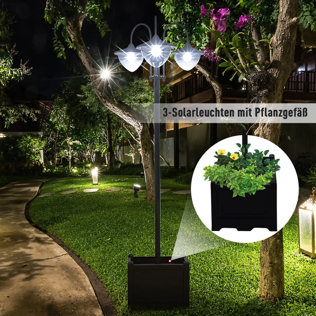 Lampada da Giardino in Metallo con Controllo Luce ¨C Zephmum ¨C Nero 189 cm IP44