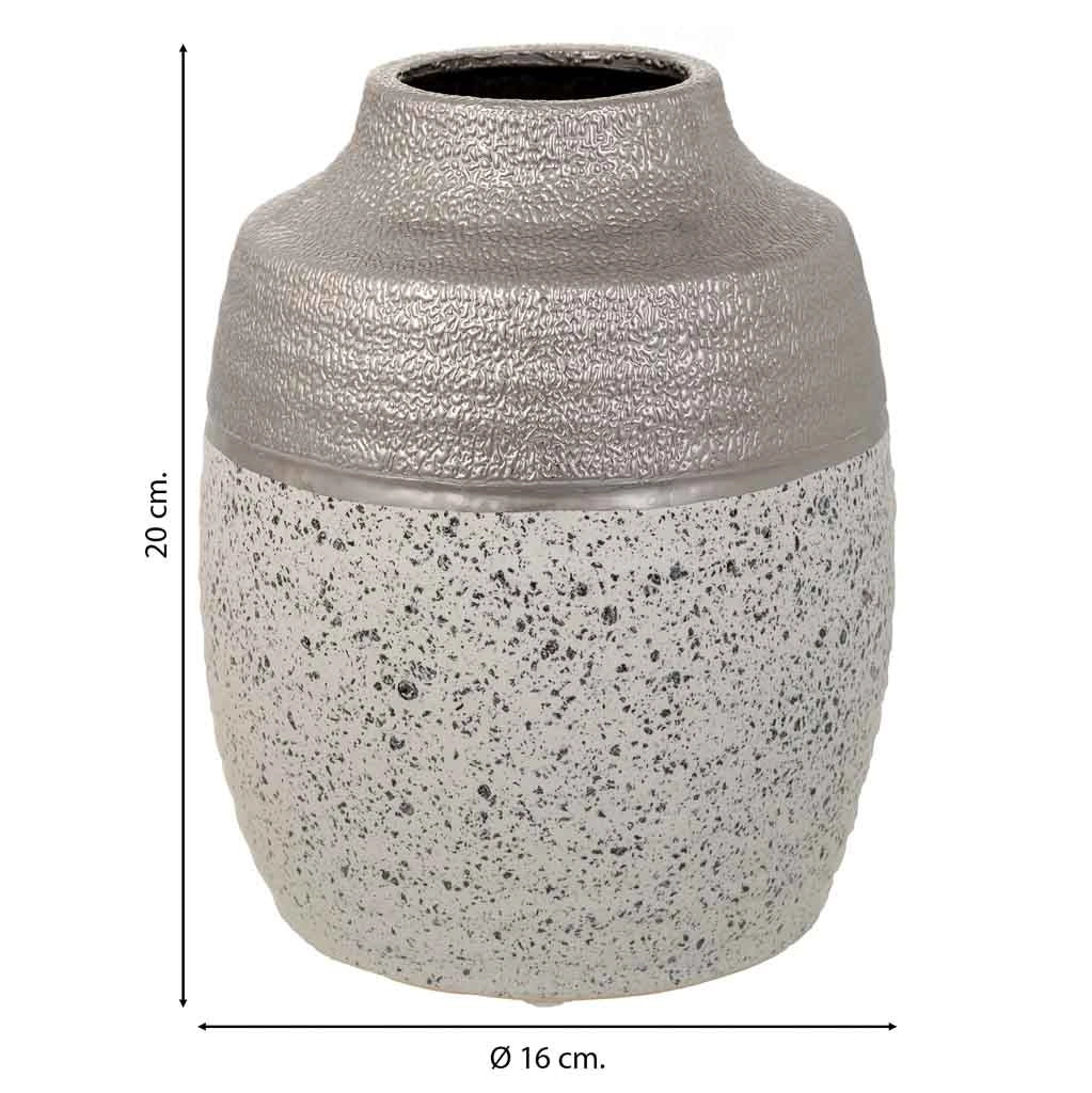 Vaso in ceramica argento 16x16x20h