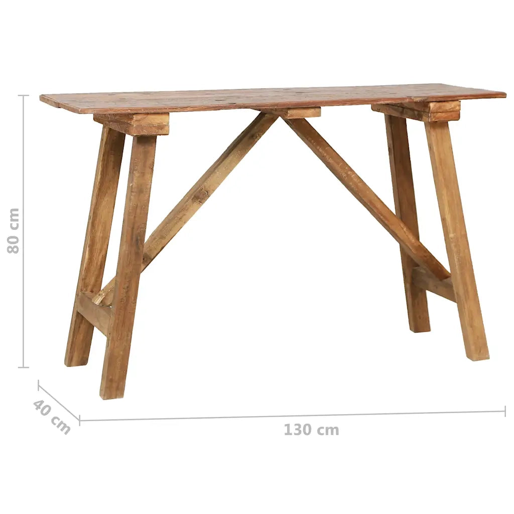 Tavolo Consolle 130x40x80 cm in Legno di Recupero Misto 283916