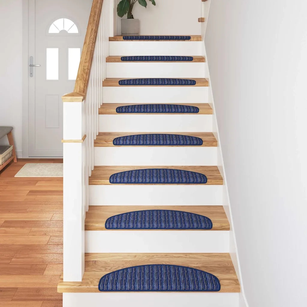 Tappetini per scale autoadesivi 15 pz | Gradini per Scale Blu 65 x 21 x 4 cm