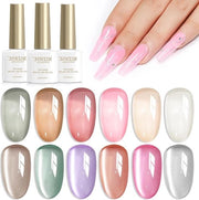 Set di gel per unghie Cat Eye UV - 6 set di gel jelly per unghie - 7 ml - 9D Cateye UV Gel Art Manicure - Salon Home DIY