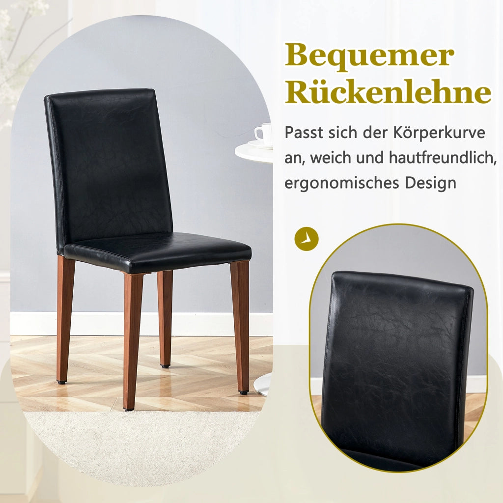 SEDIA da pranzo Set da 2 pezzi 90 cm PU nero effetto noce