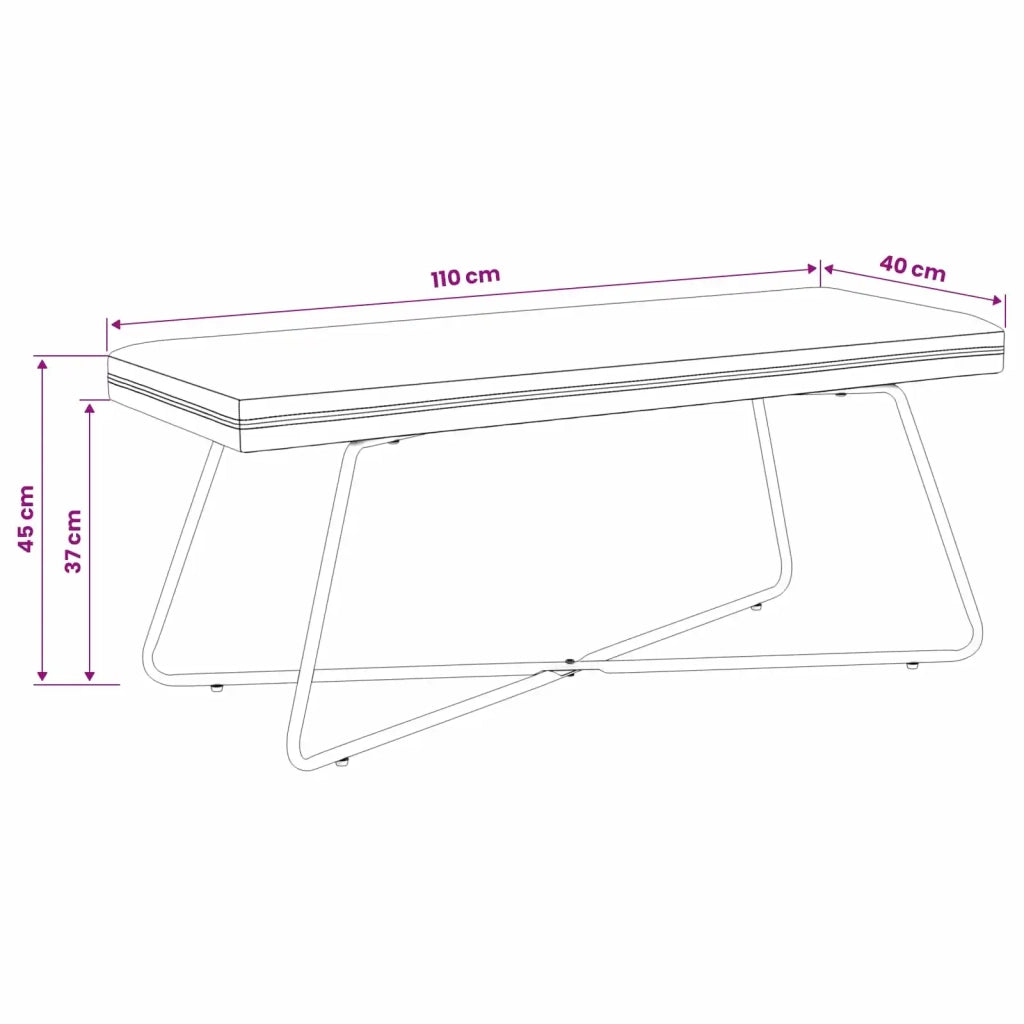 panchina Tinta unita Verde Scuro 110 x 40 x 45 cm Velluto 42038345
