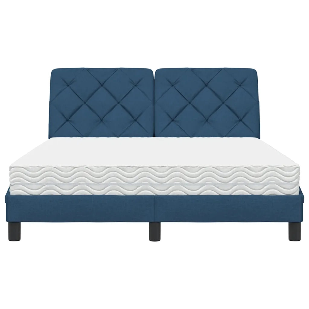 Letto con Materasso Blu 140x200 cm in Tessuto 3310747